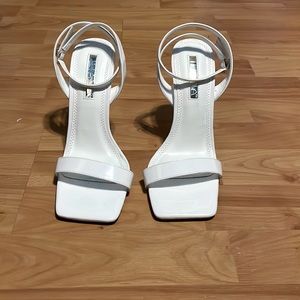 White Heels With Clear Heel